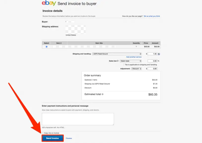 how to print invoices from ebay