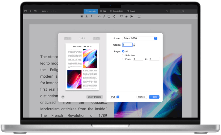 how to print a pdf on mac