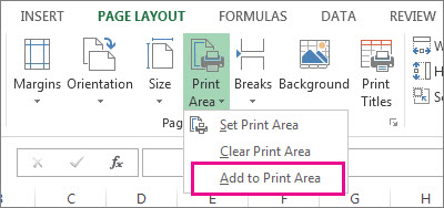 How to set print area in excel